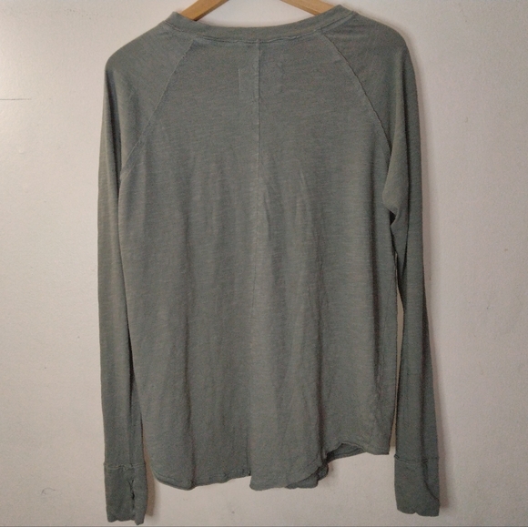 New Free People Arden Tee Long Sleeve Oversize Olive Washed Army Green S… - Picture 8 of 14